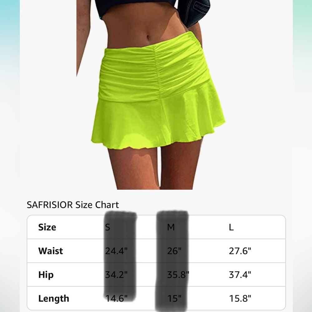 Neon rouched mini skirt - Picture 6 of 6